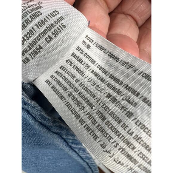 Abercrombie & Fitch Womens Small Cotton Lyocell Blend Light Denim Shirt - Picture 4 of 7